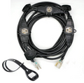 25FT Multiple Power Extension Cord Black,4 Evenly-Spaced Inline Outlet, LED Indicator